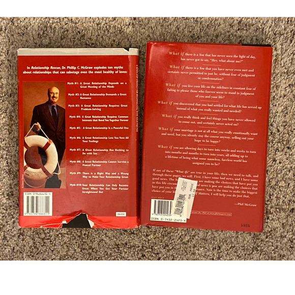 Lot of 2 Dr. Phil Books “ Relationship Rescue“ Phillip C McGraw PhD Self Matters - Picture 2 of 7